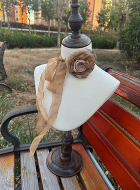 TeNg原创【煎茶】系列手作美拉德风项链干枯玫瑰颈花choker锁骨链