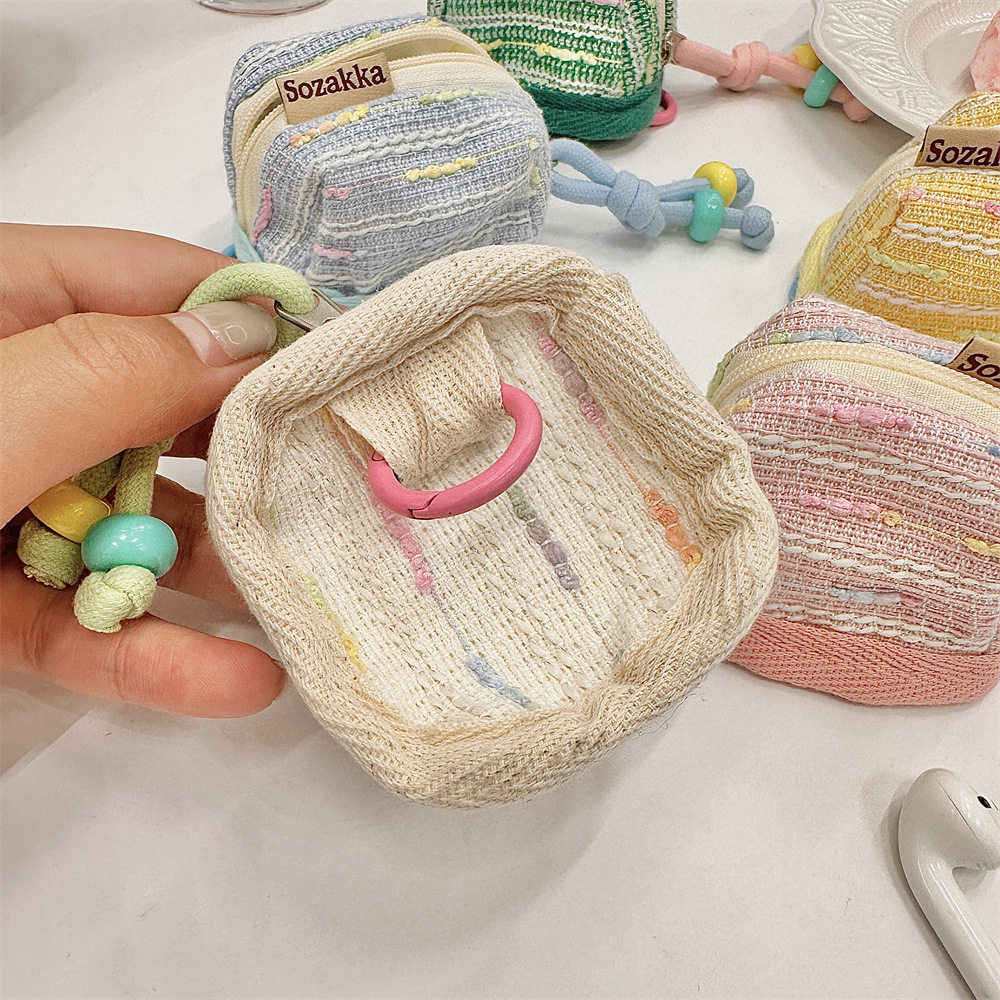 小香风女可爱便携适用于无线蓝牙耳机保护套收纳软布壳挂件零钱包,淘宝优惠券,粉丝福利购,淘宝优惠卷