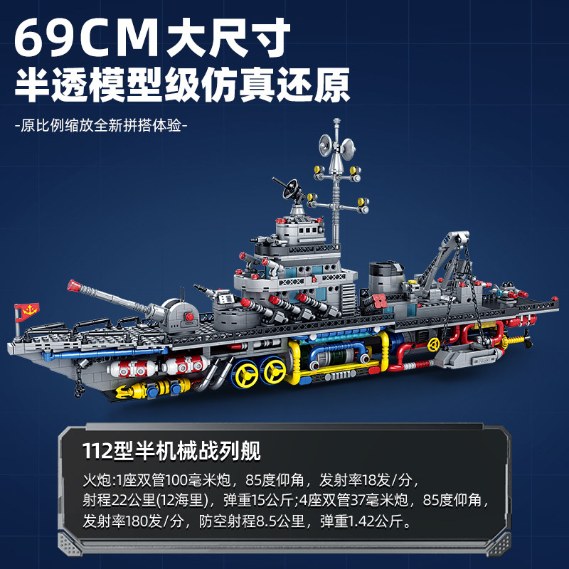 儿童积木大型航空母舰船模型拼装益智玩具男女孩拼图礼物2026新款,淘宝优惠券,粉丝福利购,淘宝优惠卷