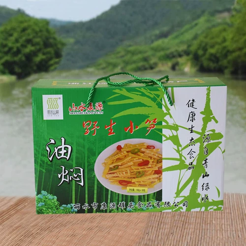 Специальность Lishui Shanshui Kangyuan Маслоисленные нефтяные съемки с дикими маленькими бамбуком, тушеные бамбуковые побеги, мгновенные нефтяные бамбуковые съемки, 100 г, 18 упаковок подарочная коробка