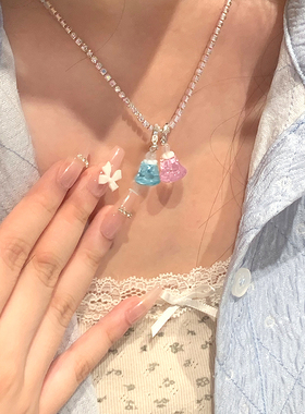首饰少女钻链可串beads珠锁骨链
