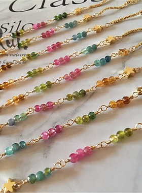 瑞铺糖果14k包金旺夫彩虹碧玺