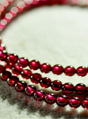 瑞铺正品石榴石玫红媲美多层手链