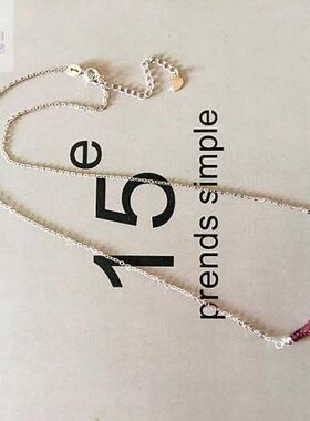 瑞铺水晶红蓝彩虹女18k包金吊坠