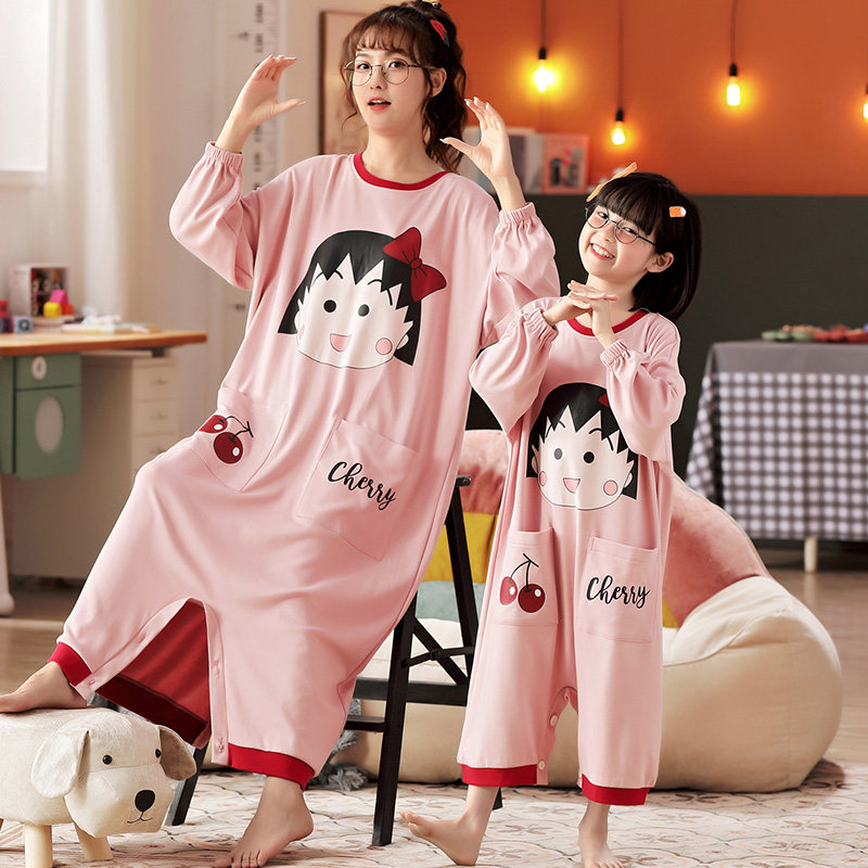 女孩春秋款连身长袖3-13岁纯棉睡裙 甜雪妮睡裙