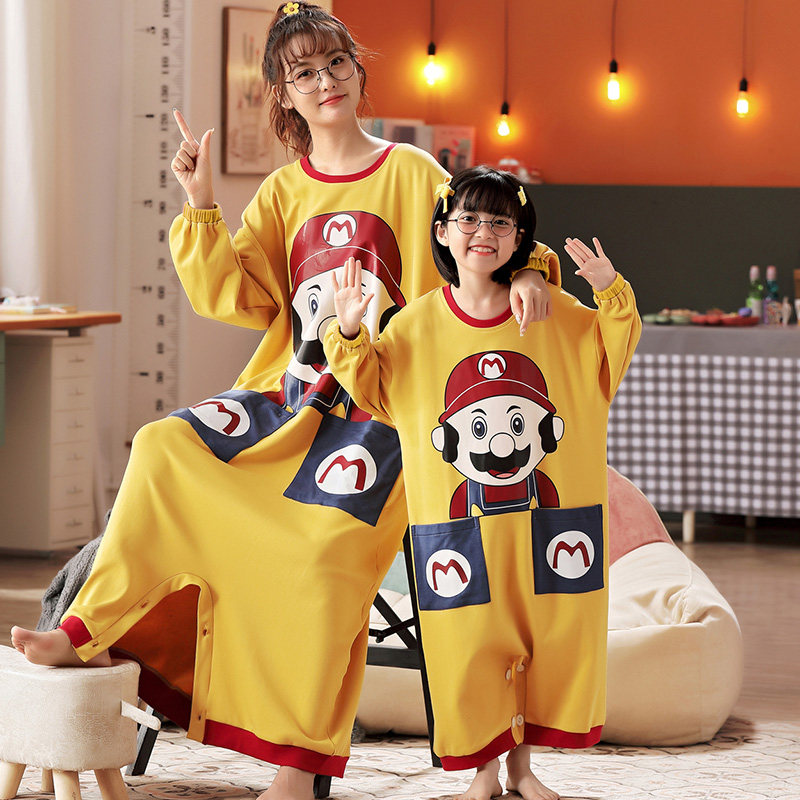 儿童春秋季纯棉长袖冬天微胖睡裙 甜雪妮睡裙