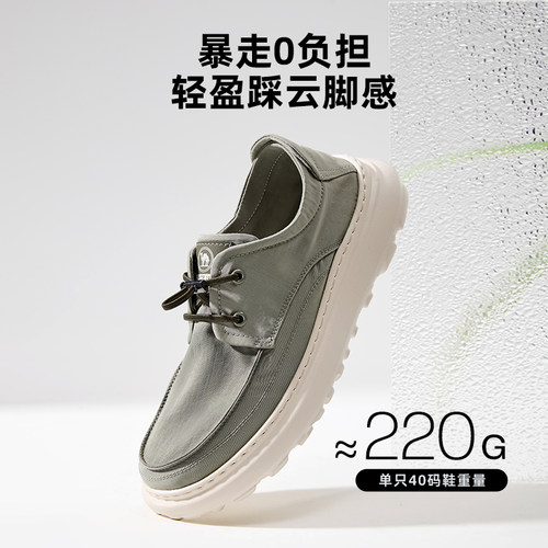 骆驼牌男鞋2026春季新款超轻软底舒适懒人一脚蹬套脚休闲男士布鞋 - 图1