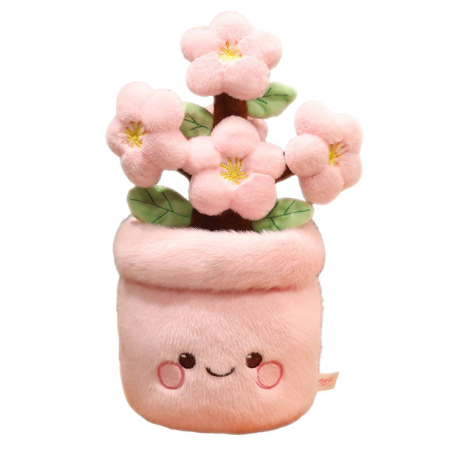 Fun Narcissus Peach Blossom Potted Plush Toy Simulation Small Flower Doll Doll Rag Doll Birthday Gift for Women