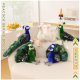 Simulation Zoo Green Peacock Doll Plush Toy Opening Peacock Rag Doll Children's Birthday Gift for Women