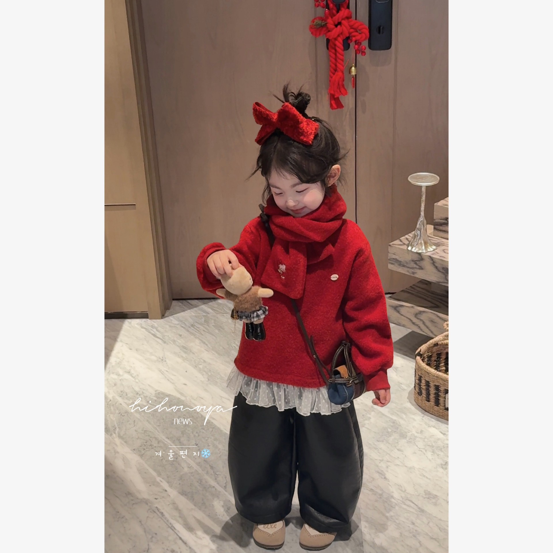 Spring韩国童装2026年冬季新款宝宝黑色宽松奥粒绒皮裤女童休闲裤,淘宝优惠券,粉丝福利购,淘宝优惠卷