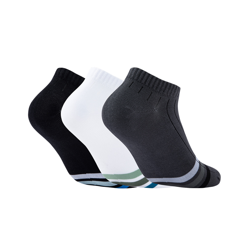 361度2024年秋季新款男平板短袜三双装-图0