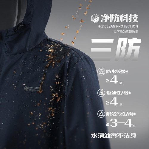 361三防外套2026夏季户外防泼水梭织冲锋运动夹克男连帽立领风衣 - 图0