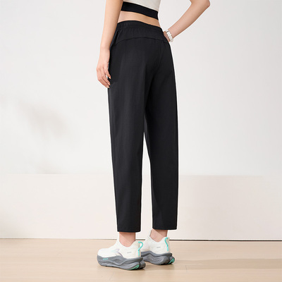 361运动长裤速干跑步裤女春季梭织九分裤健身透气直筒平口休闲裤