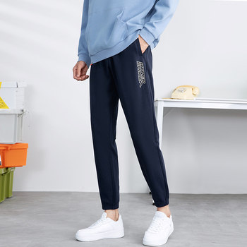 ໂສ້ງກິລາຜູ້ຊາຍ 361 ດູໃບໄມ້ລົ່ນແລະລະດູຫນາວ 2021 ມັດມັດຕີນໃຫມ່ອົບອຸ່ນ knitted ບວກກັບ velvet trousers sweat pants ກາງເກງປົກກະຕິ