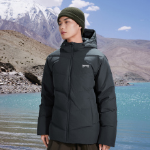 361加厚保暖连帽防风短羽绒服