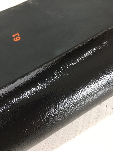 F1191黑色封底皱面漆皮羊皮1.1微挺真皮鞋靴箱包皮具手工DIY皮料 - 图0