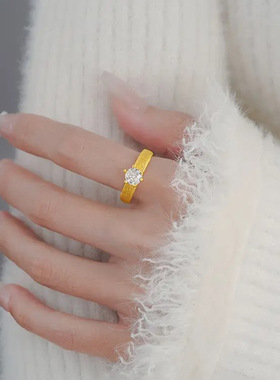 新品新款中古拉丝戒指轻奢高级感