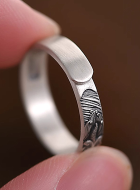 925镀银复古做旧工艺戒指