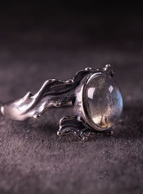 新款长灰月光石印度尼泊尔风格水