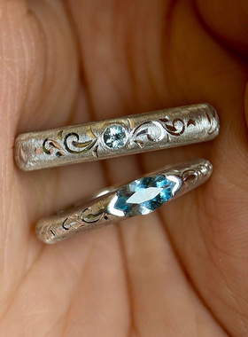 新品海盐之夏纹理高级感戒指百搭