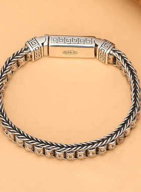 国风国潮新品925银回纹手链纯银