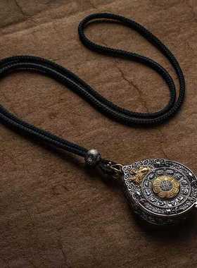 925银九宫牌吊坠项链坠九宫八卦