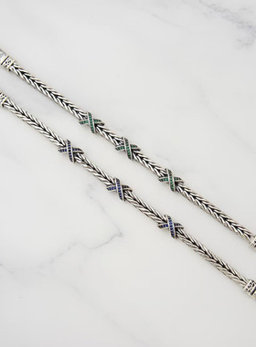 交叉镶钻手链男女士自由定义X未