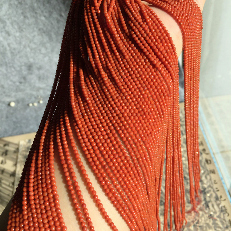 Sweet配饰 天然川料南红小高货满肉柿子红小米珠链半成品长链2mm+,淘宝优惠券,粉丝福利购,淘宝优惠卷