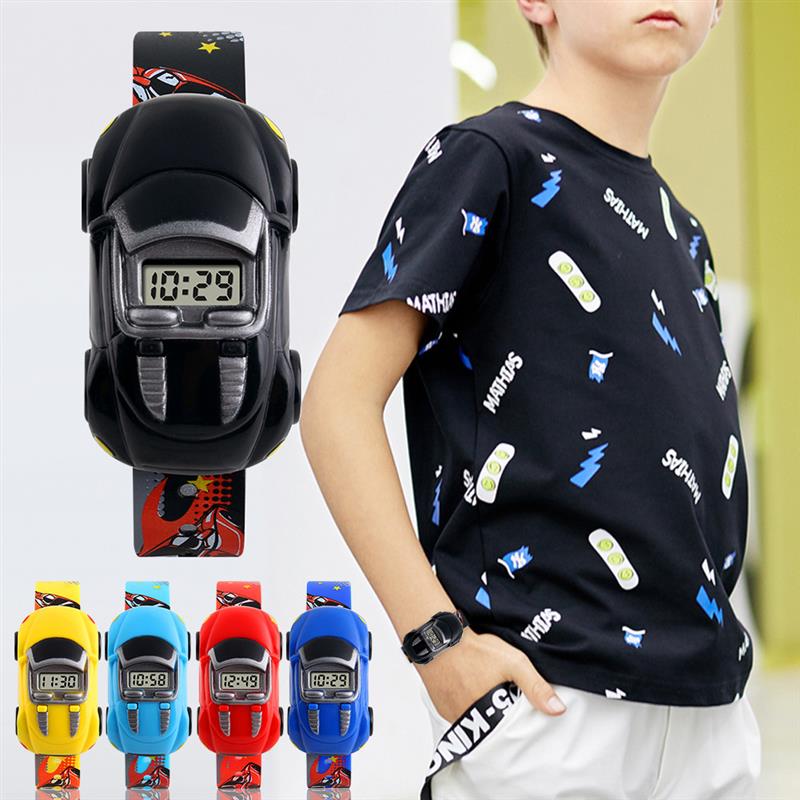 Cartoon Car Children Watch Toy for Boy Baby Fashion Electron-图0