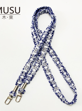 手工原创新毛线斜挎双扣带毛绒小包包背带替换带备用绳手机包拎带