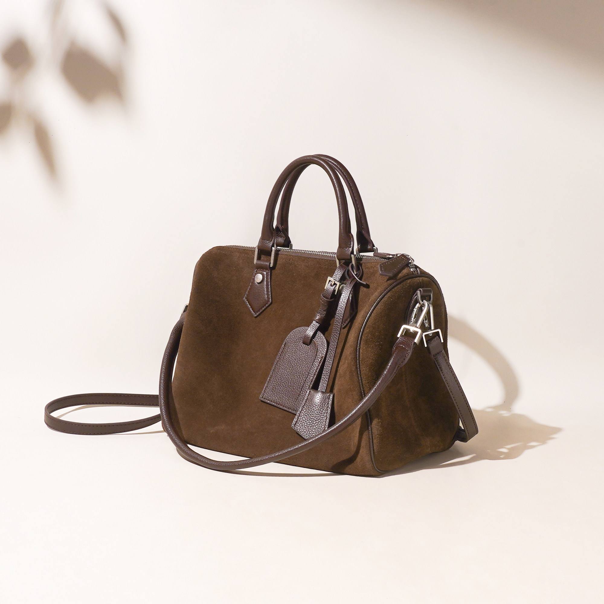 磨砂牛皮2025秋冬新款枕头包波士顿手提包大容量百搭通勤斜挎包女,淘宝优惠券,粉丝福利购,淘宝优惠卷