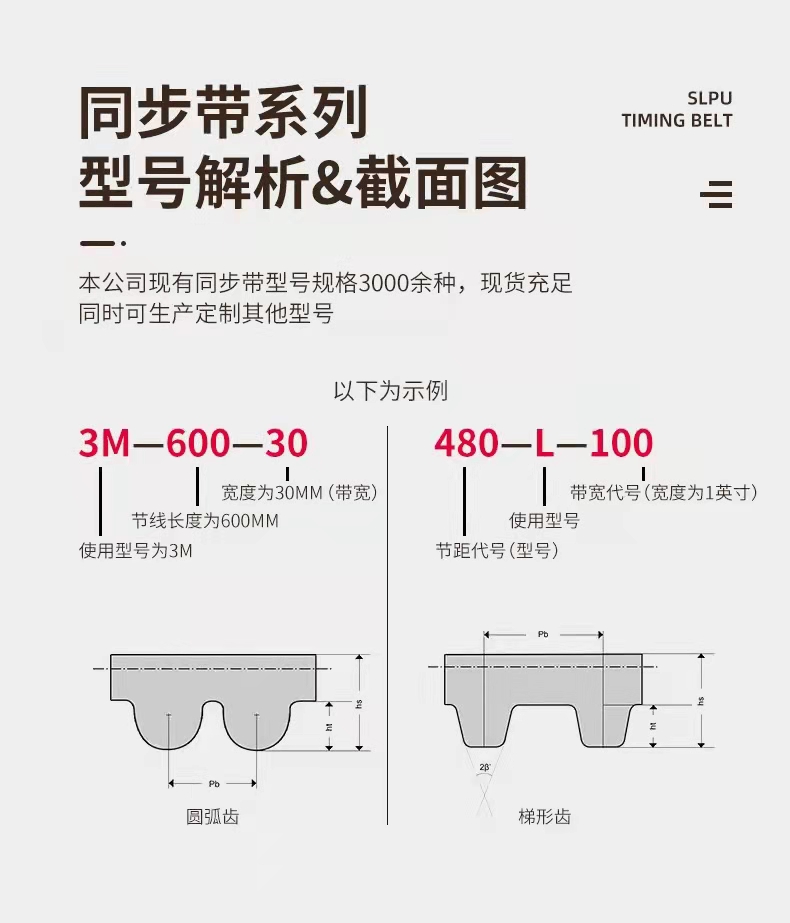 3M齿轮同步带HTD3M399 3M402 3M405皮带圆弧齿微型传动带工业橡胶-图3