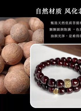 文玩手串天然溏心老料菩提貔貅财神佛珠双圈新中式男女生念珠手持