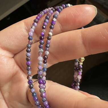 醒走 2.5-3mm天然舒俱来玉化冰透果冻小米珠子三圈多圈手链项链