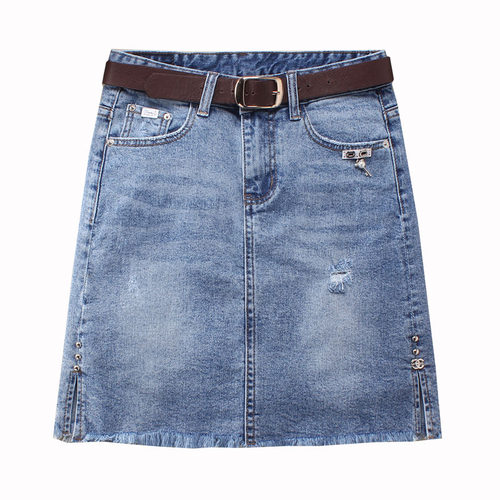 牛仔裙半身裙女2025新款春夏季弹力a字裙子高腰包臀防走光裙短裙 - 图3