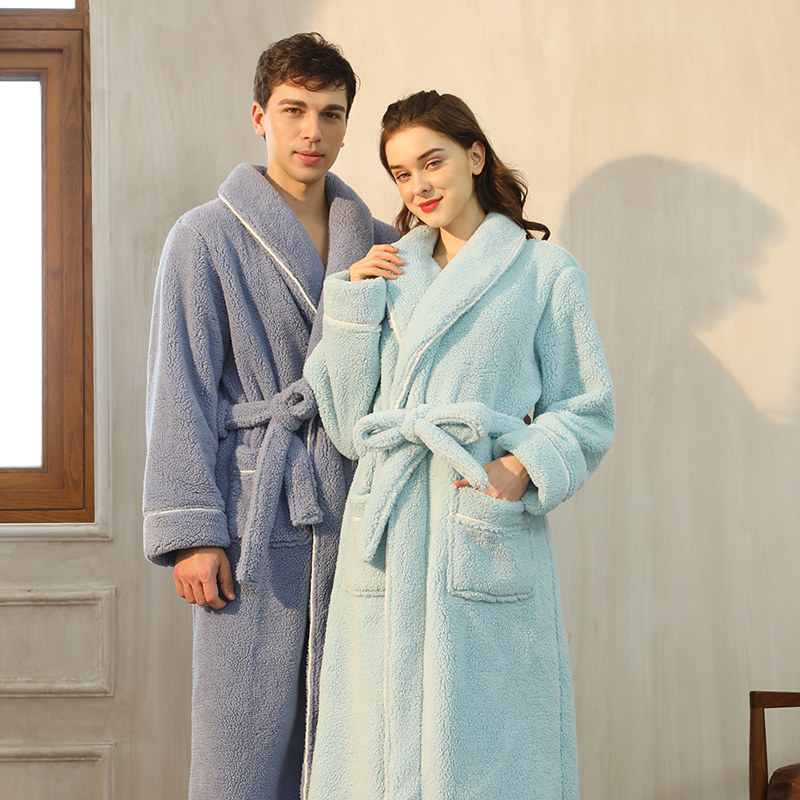 双面加厚款2021年秋冬款男女睡袍 罗米顿睡袍/浴袍