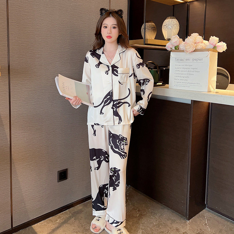 轻奢款黑豹冰丝2023款高级感睡衣 罗米顿睡衣/家居服套装