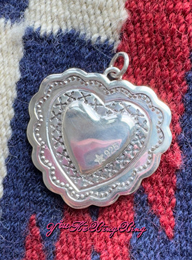 有颗星星女S925爱心盾牌项链吊坠