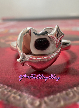 有颗星星女S925轻奢个性爱心戒指