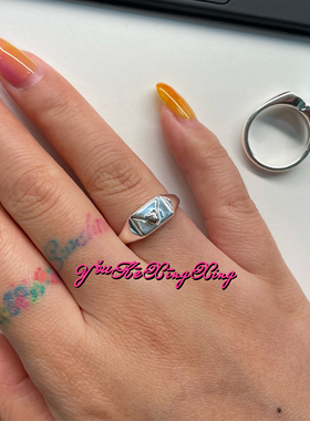 有颗星星女S925轻奢甜酷情书戒指