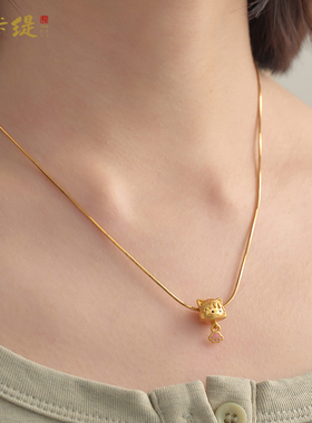 韩卡缇古法沙金蛇骨链项链