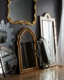 [北欧玄关镜子美式装饰镜子餐厅背景墙装饰壁挂镜卧室梳妆镜金色]