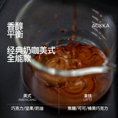 aokka可可岛意式拼配咖啡豆 中深度烘焙新鲜现磨咖啡粉美式黑咖啡 - 图0
