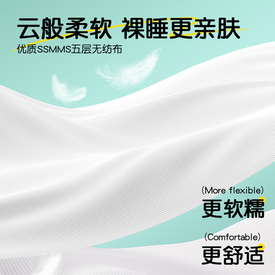 Комплект одноразового постельного белья из четырех штук.