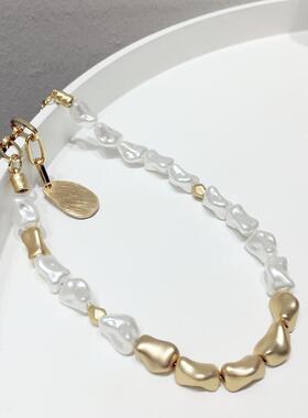 异形仿珍珠小众轻奢欧美短项链