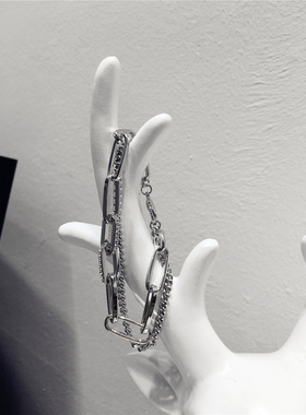 小众金属双层流苏吊坠手链