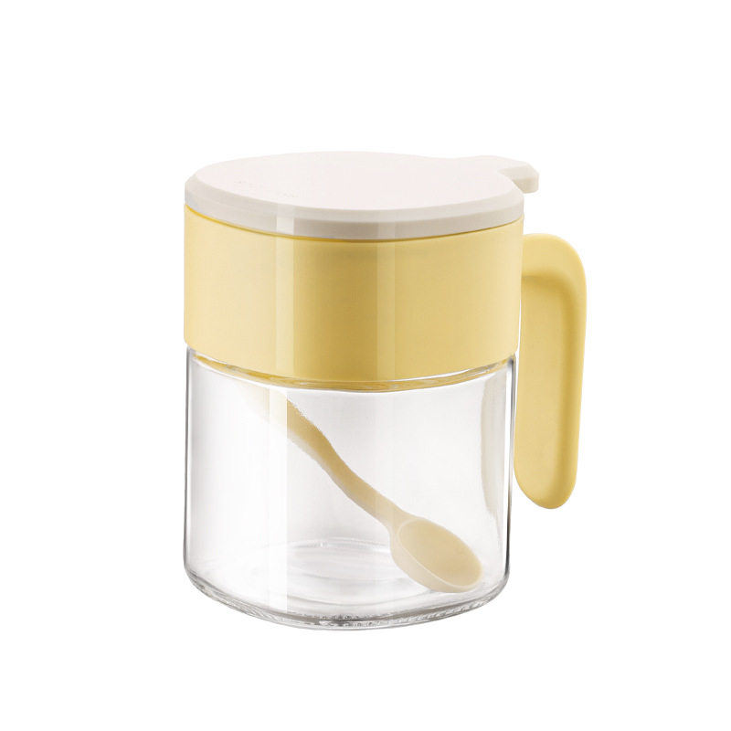 调料罐 厨房调料瓶家用玻璃调料盒 调味罐防潮带勺密封盐罐,淘宝优惠券,粉丝福利购,淘宝优惠卷