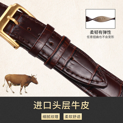 宝聚时手表带真皮男女款表链针扣配件适用于dw表带天梭浪琴卡西欧 - 图0