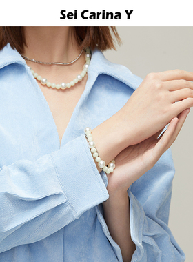 choker夜光石珍珠轻奢风项链