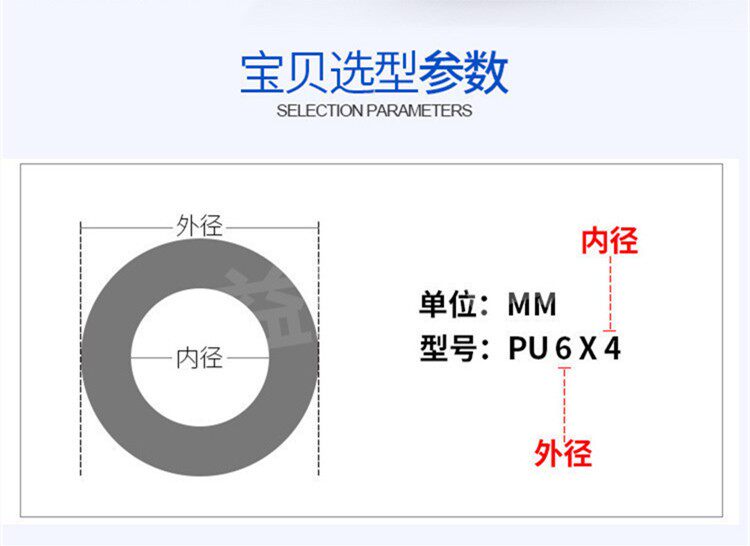 pu8*5高压空压机气动外径4气管 飘妮希气动元件